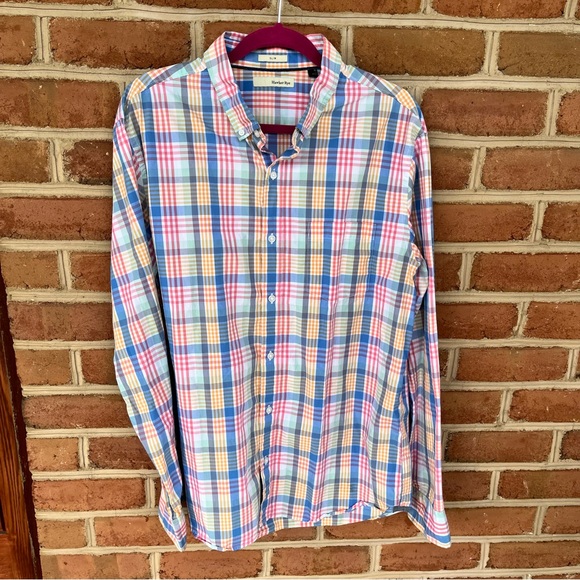 Pastel plaid mens long sleeve dress shirt. XL Slim - Picture 7 of 7